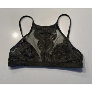 Victoria’s Secret Body By Victoria Lace Bralette XS Green High Neck Wireless